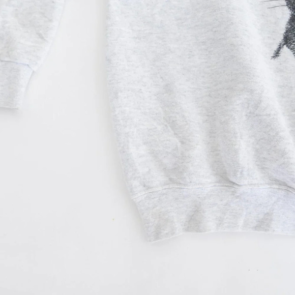 VTG 90'S Little Brownie Originals Gray Huskies Portrait Boxy Crew  Neck Sweater - Picture 9 of 13